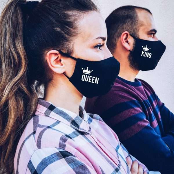 King Queen Face Mask with filter pocket, filter included