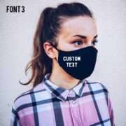Custom Text Face Mask, Personalized Cotton Black Face Mask